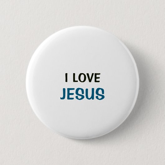 Witte knop - Ik hou van Jezus Ronde Button 5,7 Cm (Voorkant)