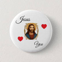 Witte knop - Jezus houdt van je