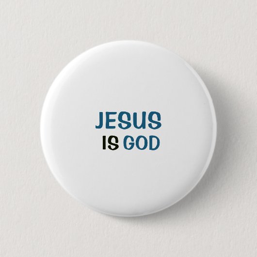 Witte knop - Jezus is God Ronde Button 5,7 Cm (Voorkant)