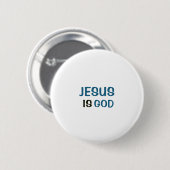 Witte knop - Jezus is God Ronde Button 5,7 Cm (Voorkant /achterkant)