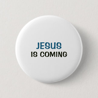 Witte knop - Jezus komt Ronde Button 5,7 Cm