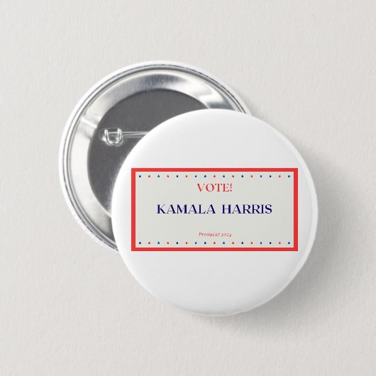Witte knop voor Kamala Harris Ronde Button 5,7 Cm (Voorkant /achterkant)