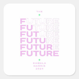 Witte knop voor Kamala Harris "The Future" logo Vierkante Sticker