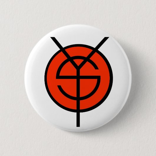 Witte knop YOS Ronde Button 5,7 Cm (Voorkant)
