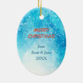 Witte Koe Kerstmis Keramisch Ornament (Achterkant)