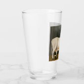 Witte Koe op een zwarte achtergrond (Boerderij Die Glas (Rechts)