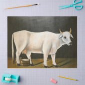 Witte Koe op een zwarte achtergrond (Boerderij Die Tissuepapier (Craft)