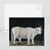 Witte koe op een zwarte achtergrond van Niko Piros Briefkaart (Voorkant / Achterkant)