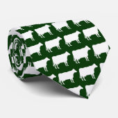 Witte Koeien - Donkergroen Stropdas (Opgerold)