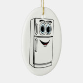 Witte koelkast Cartoon Keramisch Ornament (Rechts)