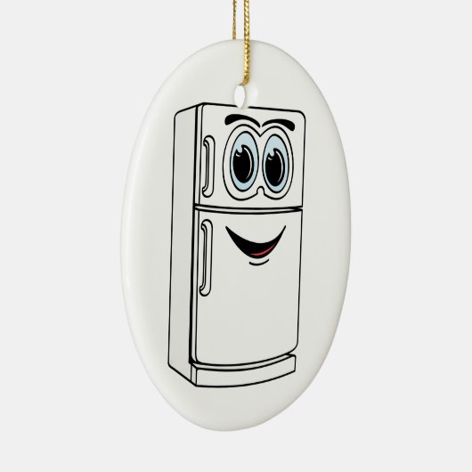 Witte koelkast Cartoon Keramisch Ornament (Rechts)