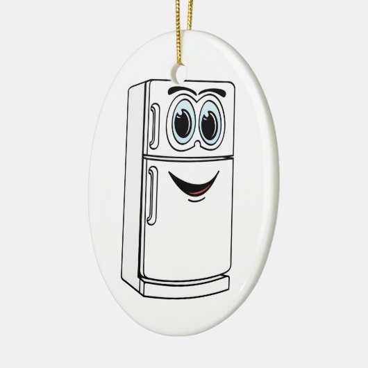 Witte koelkast Cartoon Keramisch Ornament (Links)