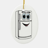 Witte koelkast Cartoon Keramisch Ornament (Voorkant)