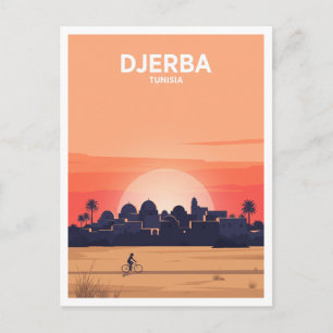 Witte koepels van Djerba onder de woestijnzonsonde Briefkaart