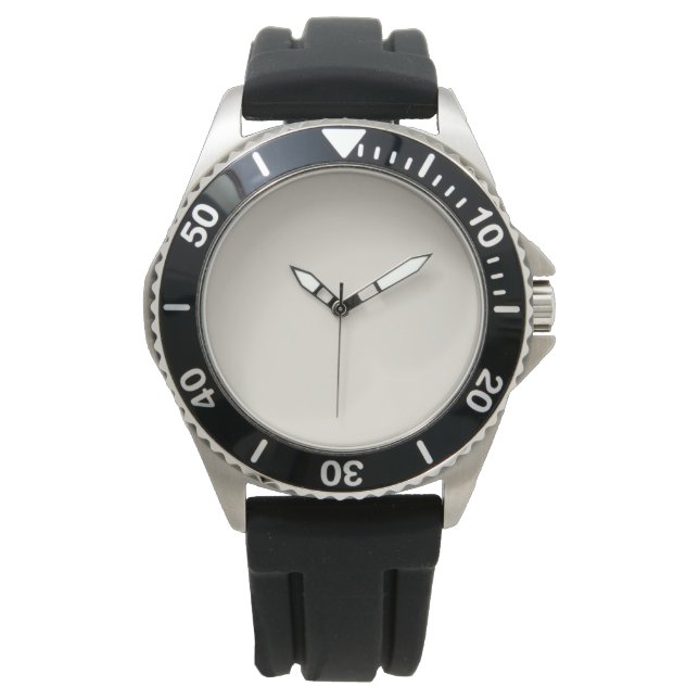 Witte koffie Effen kleur Horloge (Voorkant)