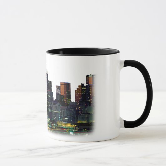Witte koffie-mok met de Dallas Texas Skyline Mok (Rechts)