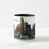 Witte koffie-mok met de Dallas Texas Skyline Mok (Midden)