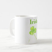 Witte koffie Mok met Green Irish Shamrock (Voorkant links)