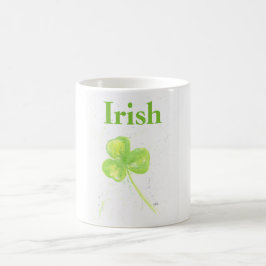 Witte koffie Mok met Green Irish Shamrock