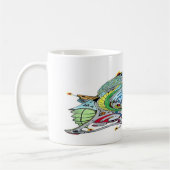 Witte koffie Mok met ruimteschip Art 1 A.1 (Links)