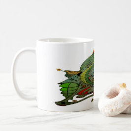 Witte koffie Mok met ruimteschip art 1 b.1