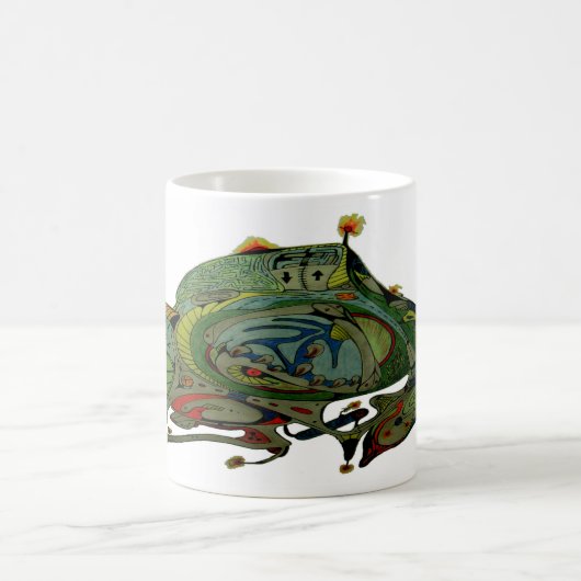 Witte koffie Mok met ruimteschip art 1 b.1 (Center)