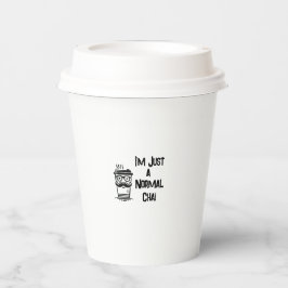 Witte Koffie/Thee Papier Cup w/lid Funny Chai Papieren Bekers