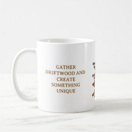 WITTE KOFFIEBEEKER MET DRIFTWOOD-THEMA KOFFIEMOK