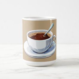 Witte koffiekop op een schoteltje gevuld met koffi koffiemok