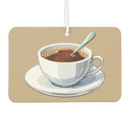 Witte koffiekop op een schoteltje gevuld met koffi luchtverfrisser