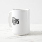 Witte koffiemok met naam Jezus (Voorkant links)