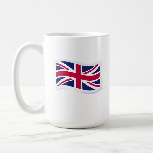 Witte koffiemok met Union Jack (Links)