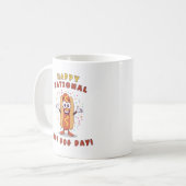 Witte koffiemok Nationale Hot Dog Dag (Voorkant links)