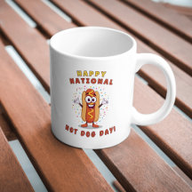 Witte koffiemok Nationale Hot Dog Dag