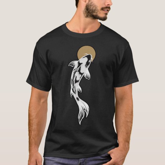 Witte Koi Vis Muurkunst T-shirt (Voorkant)