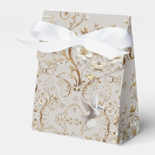 Witte Kolibrie Bloemen Favoriete Doos Bedankdoosjes (Voorkant Zijde)