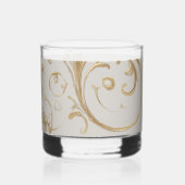 Witte Kolibrie Fancy Floral Whisky Glas (Voorkant)