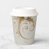 Witte Kolibrie Fancy Papieren Beker Met Deksel (Voorkant)