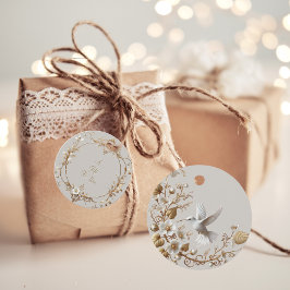 Witte Kolibrie Favor Tags Bedankjes Labels