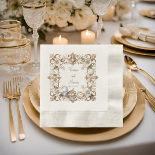 Witte Kolibrie Gestempelde Lunchnapkins Servet