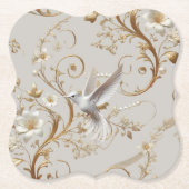 Witte Kolibrie Onderzetter (Voorkant)