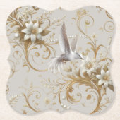 Witte Kolibrie Onderzetter (Voorkant)