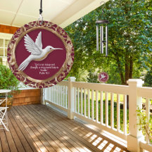 Witte kolibrie op rood Bijbelvers 