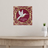 Witte kolibrie op rood poster