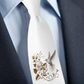 Witte kolibrie op witte stropdas