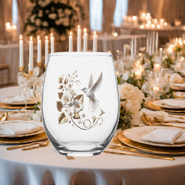 Witte Kolibrie Wijnglas Zonder Voet