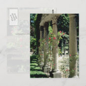 Witte kolommen en rozen - Parc Monceau, Franse gri Briefkaart (Voorkant / Achterkant)