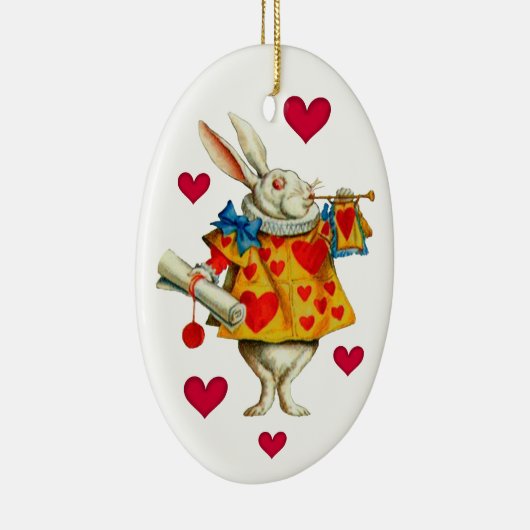 Witte konijn 1 keramisch ornament (Rechts)