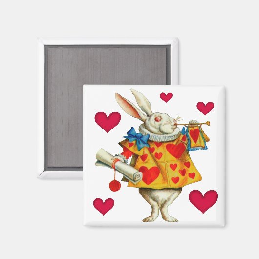 Witte konijn 1 magneet (Voorkant / Achterkant)