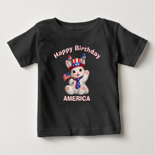 Witte Konijn (5ao) Patriottisch Kinder T-Shirt